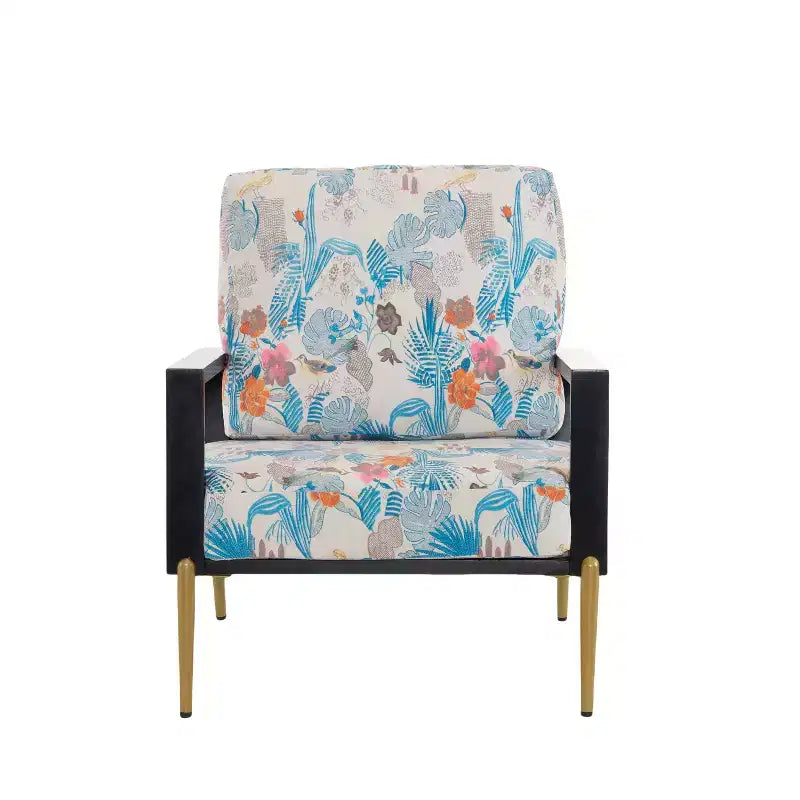 Christopher Knight Home Thurman Mid-Century Modern Metal and Rubberwood Velvet Arm Chair