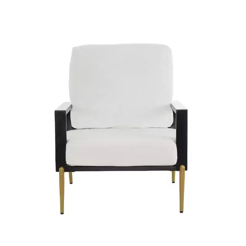 Fauteuil en velours en métal et hévéa Mid-Century Modern