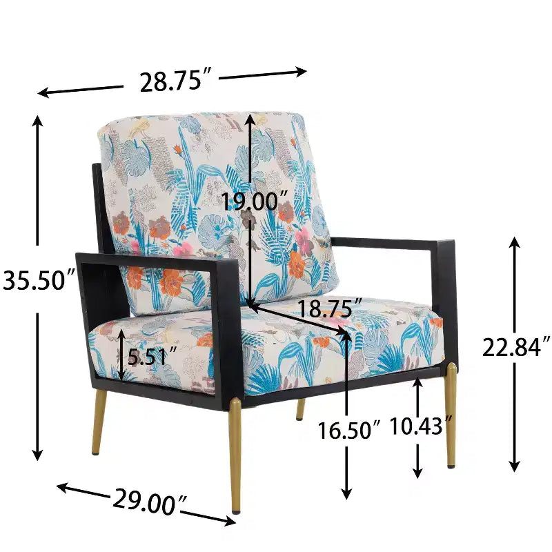 Fauteuil en velours en métal et hévéa Mid-Century Modern