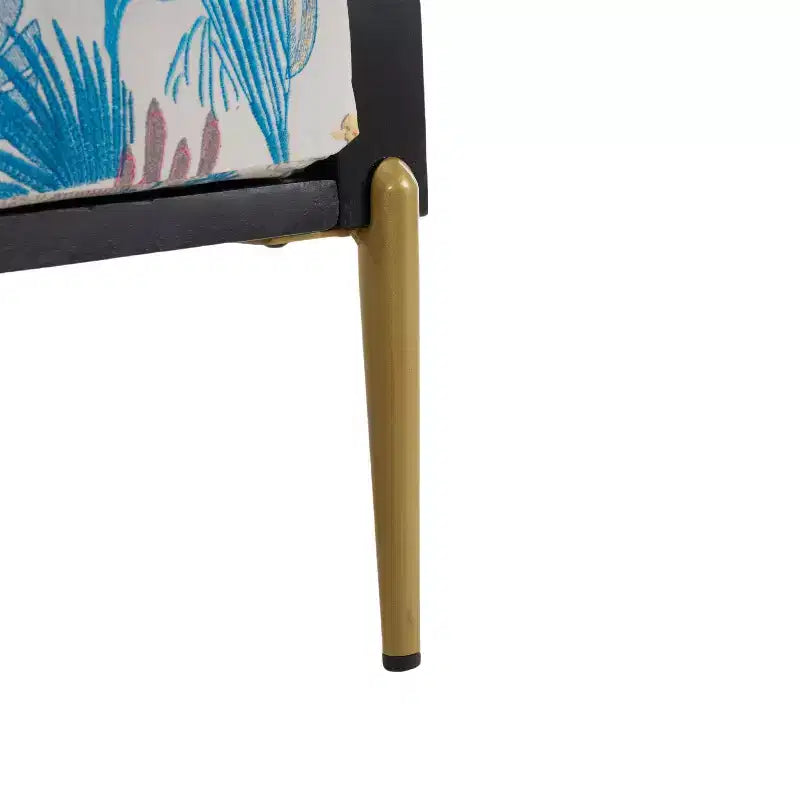 Fauteuil en velours en métal et hévéa Mid-Century Modern