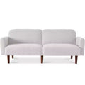 Canapé-lit futon incurvé convertible, tissu bouclette à dossier séparé