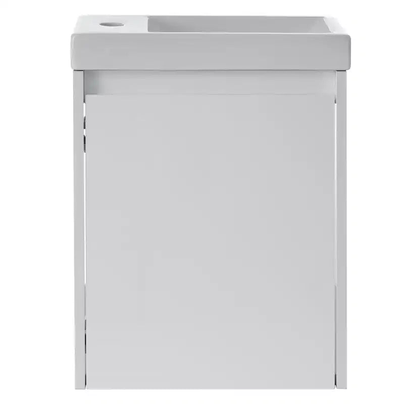 Meuble-lavabo de salle de bain avec évier, meuble-lavabo avec portes à fermeture amortie, meuble de salle de bain mural flottant avec évier pour petit espace