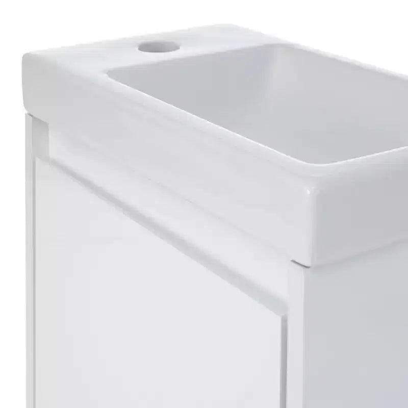 Meuble-lavabo de salle de bain avec évier, meuble-lavabo avec portes à fermeture amortie, meuble de salle de bain mural flottant avec évier pour petit espace