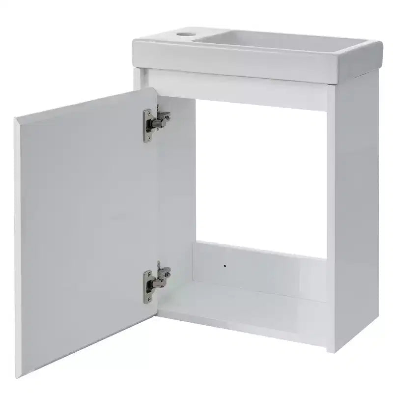Meuble-lavabo de salle de bain avec évier, meuble-lavabo avec portes à fermeture amortie, meuble de salle de bain mural flottant avec évier pour petit espace