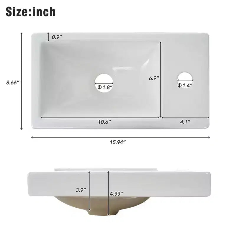 Meuble-lavabo de salle de bain avec évier, meuble-lavabo avec portes à fermeture amortie, meuble de salle de bain mural flottant avec évier pour petit espace