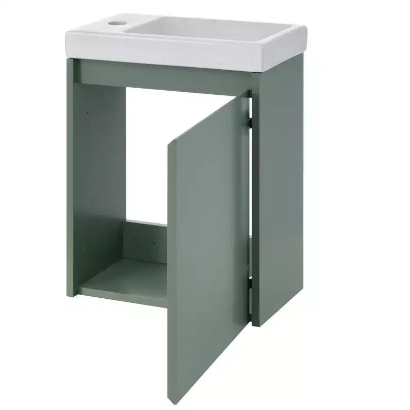 Meuble-lavabo de salle de bain avec évier, meuble-lavabo avec portes à fermeture amortie, meuble de salle de bain mural flottant avec évier pour petit espace