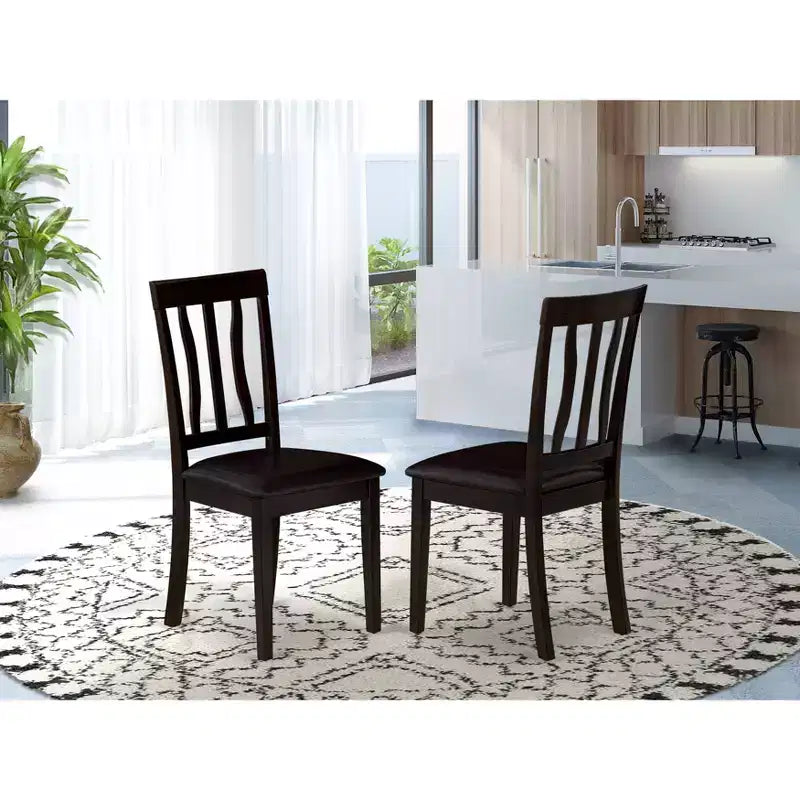Chaise de salle à manger Cappuccino en bois massif style moderne