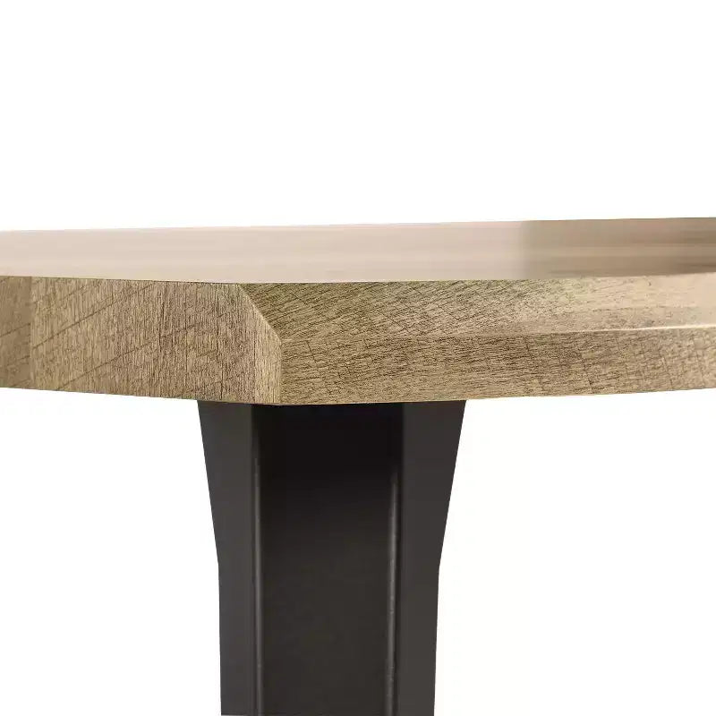 Table à manger rectangulaire 6 places, aspect bois moderne avec pieds en métal noir