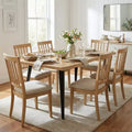 Homy Casa 63 Rectangular Dining Table for 6, Modern Wood Look Table with Black Metal Legs