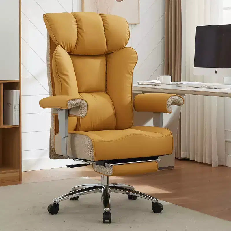 Fauteuil de bureau ergonomique 450 lbs avec repose-pieds, Fauteuil de direction en cuir PU à dossier haut avec support lombaire et accoudoirs réglables