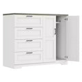 43.3 H Wooden Dresser with Storage Closet, Armoire Wardrobe Closet with 4 Drawers and 2 Doors