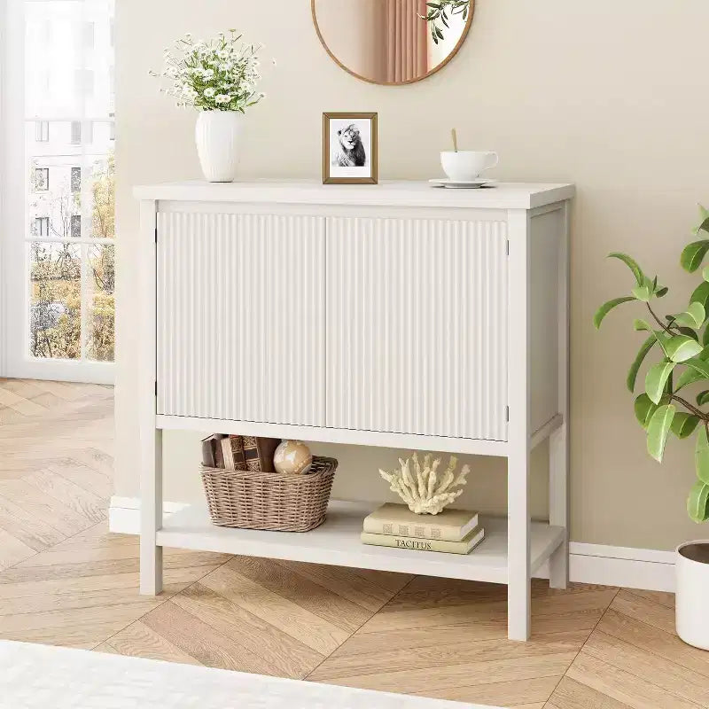 Tables d'appoint étroites avec rangement, table console avec 2 portes