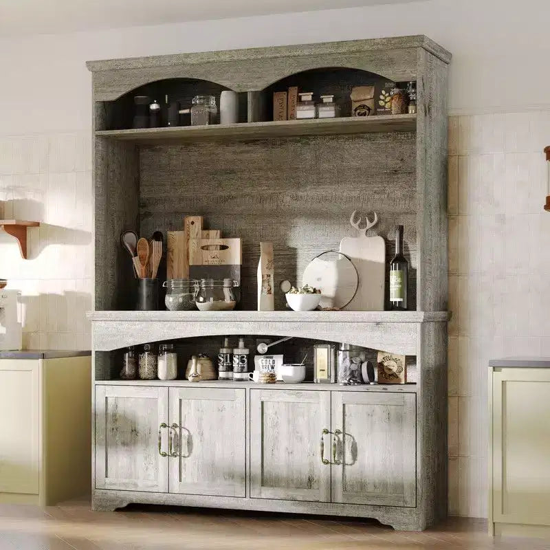 Meuble de rangement rustique multifonctionnel, Vitrine et Bibliothèque
