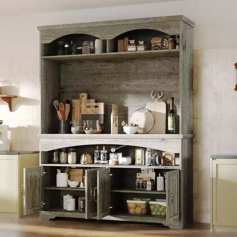 Meuble de rangement rustique multifonctionnel, Vitrine et Bibliothèque