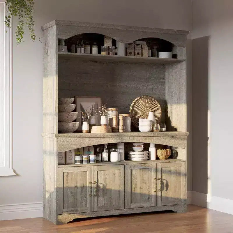 Meuble de rangement rustique multifonctionnel, Vitrine et Bibliothèque
