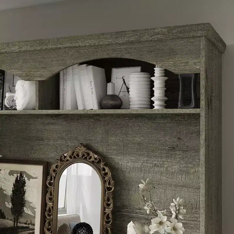 Meuble de rangement rustique multifonctionnel, Vitrine et Bibliothèque