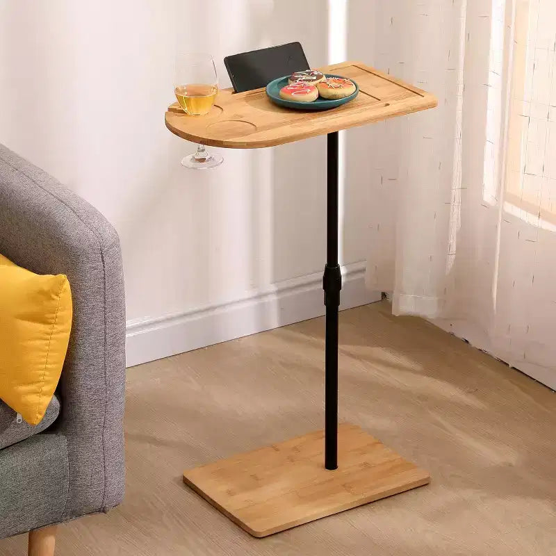 Table d'appoint en C pour canapé, table d'appoint rotative à 360° et réglable en hauteur pour lit, table de plateau TV