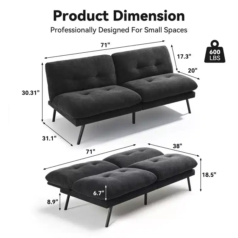 Canapé-lit futon convertible 72 po
