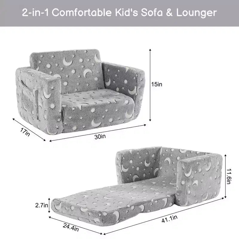 Canapé-lit pliant simple pour enfant avec éponge complète et fonction lumineuse