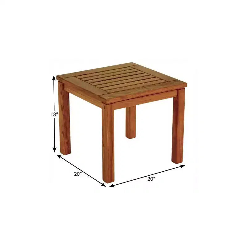 Table d'appoint carrée en bois massif marron