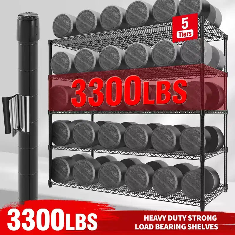 Étagères de Rangement 73 H avec Roues et Pieds, Capacité 1200 kg, Étagère de Rangement Robuste à 4 Niveaux pour Garde-Manger, Garage, Cuisine, Maison, Commercial