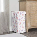 Panier à linge pliable pour fille avec poignées Papillon rose et violet