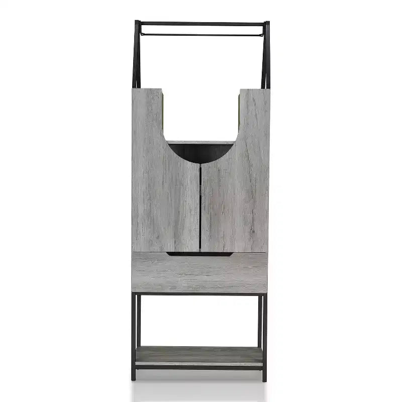 24/7 Shop At Home Meluse Multi Storage Wine Cabinet Vintage Gray
