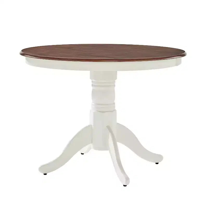 Table de salle à manger ronde Shelby blanc vieilli