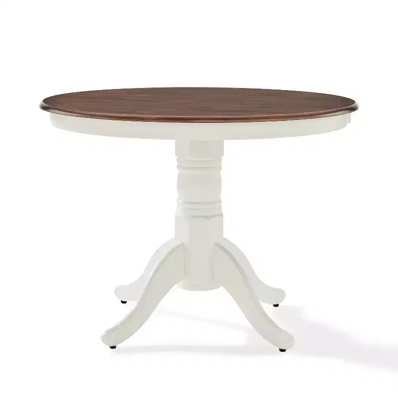 Table de salle à manger ronde Shelby blanc vieilli