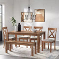 Table à manger rectangulaire style ferme moderne, coloris bois flotté