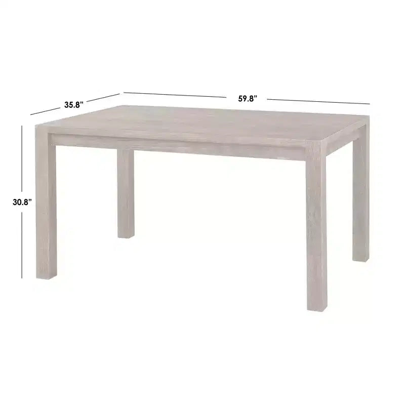 Table à manger rectangulaire style ferme moderne, coloris bois flotté
