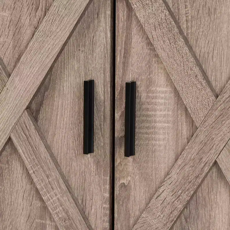 Meuble à chaussures Wayne Farmhouse Wood à 2 portes, organisateur d'entrée chêne marron, peut contenir 9 paires
