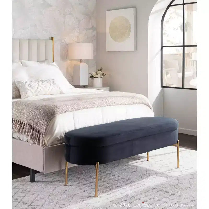 48 Chloe Contemporary Upholstered Storage Bench - LumiSource
