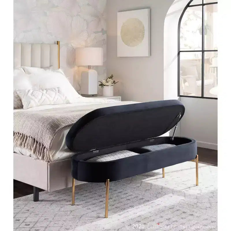 Banc de rangement contemporain capitonné