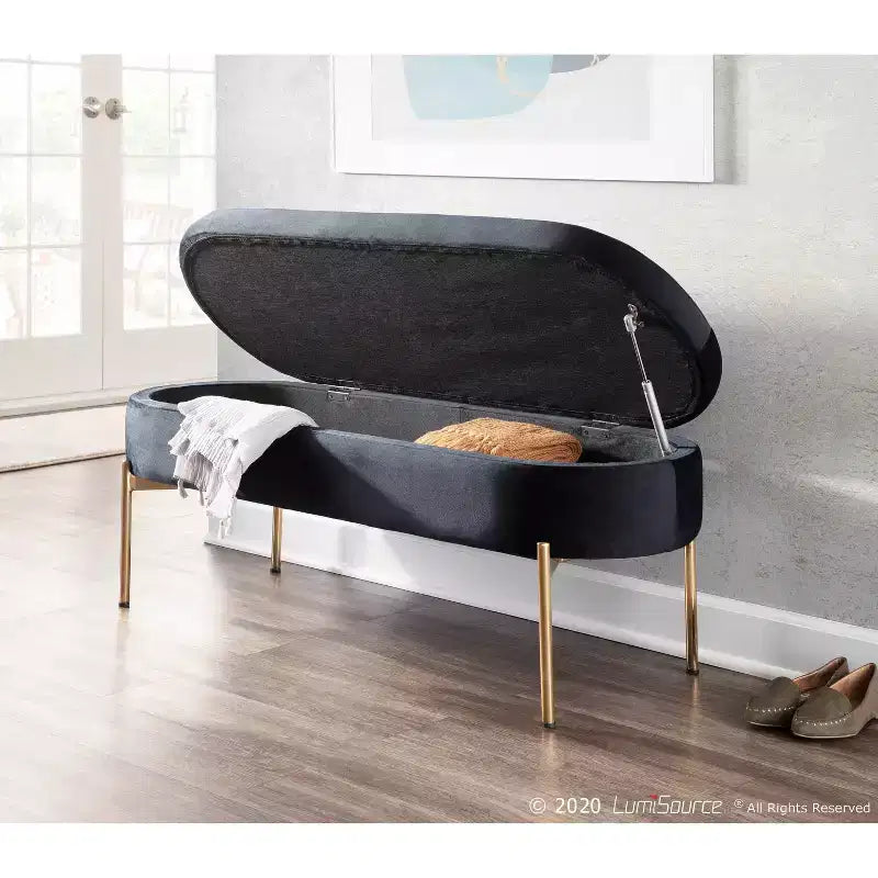 Banc de rangement contemporain capitonné