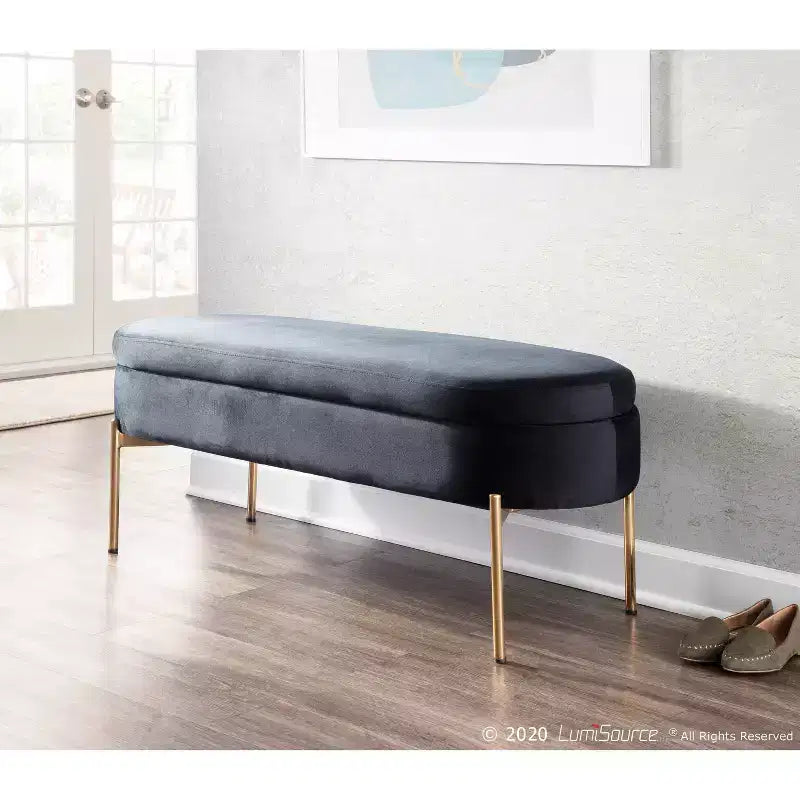 Banc de rangement contemporain capitonné