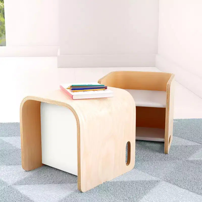 Chaise Cubique Polyvalente pour Tout-Petits Bentwood