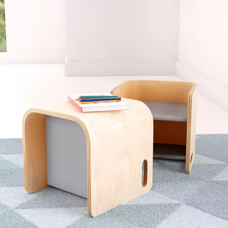 Chaise Cubique Polyvalente pour Tout-Petits Bentwood
