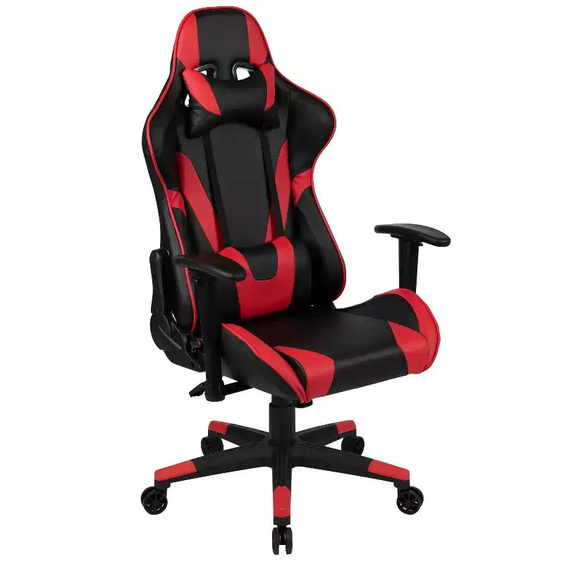 Ensemble bureau et chaise de jeu inclinable avec porte-gobelet et crochet pour casque