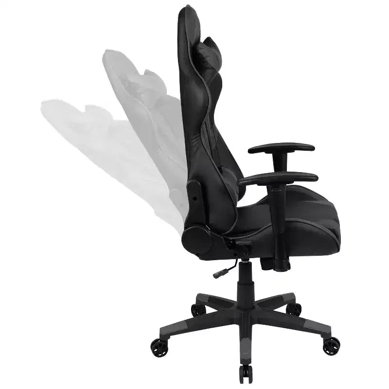Ensemble bureau et chaise de jeu inclinable avec porte-gobelet et crochet pour casque