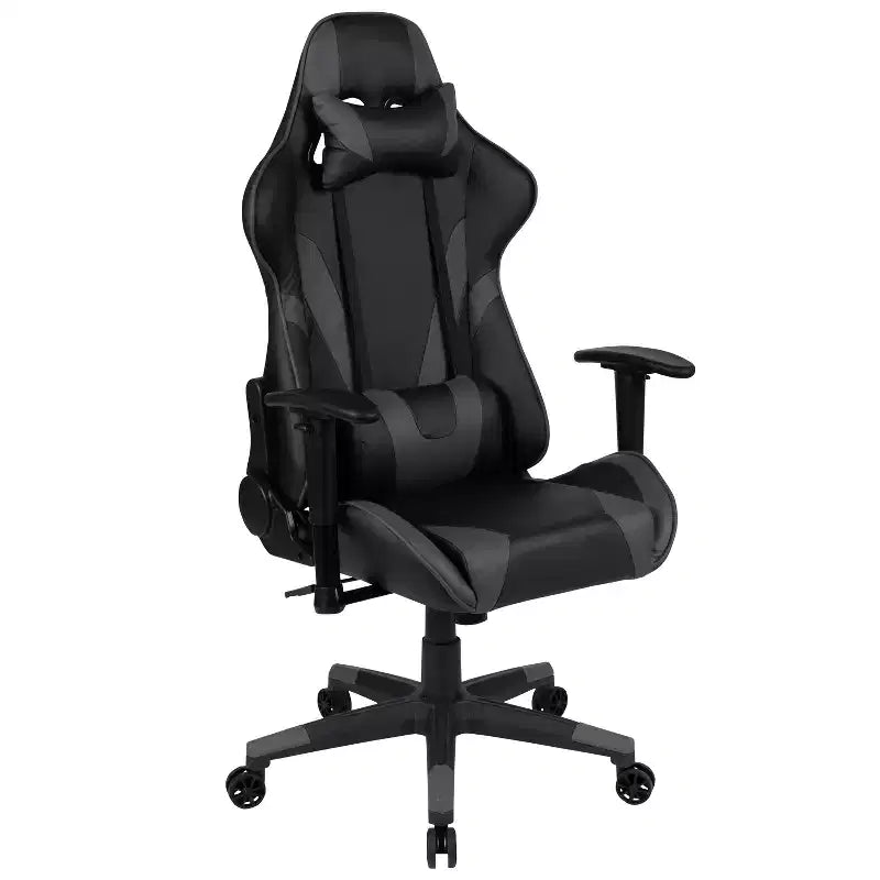 Ensemble bureau et chaise de jeu inclinable avec porte-gobelet et crochet pour casque