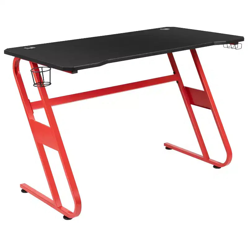 Ensemble bureau et chaise de jeu inclinable avec porte-gobelet et crochet pour casque