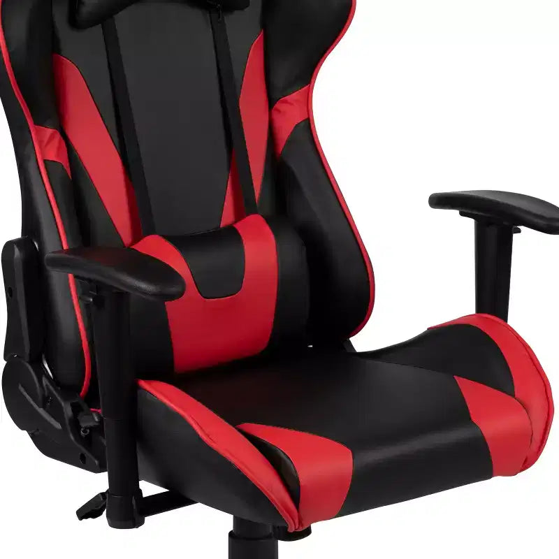Ensemble bureau et chaise de jeu inclinable avec porte-gobelet et crochet pour casque