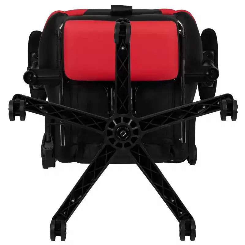 Fauteuil de jeu de course ergonomique de bureau pour ordinateur avec dossier entièrement inclinable et repose-pieds coulissant en cuir souple rouge