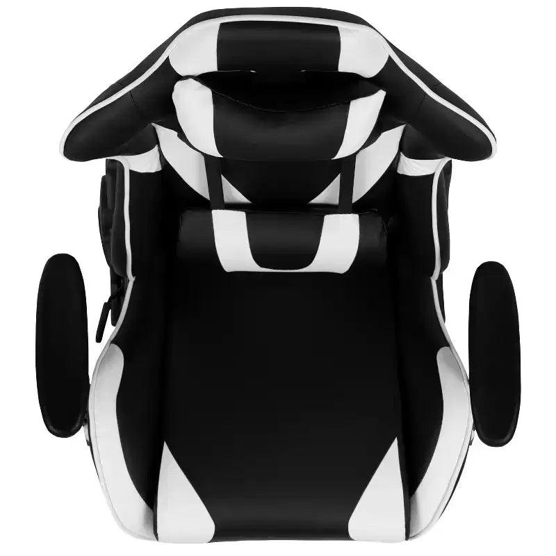 Fauteuil de jeu de course ergonomique de bureau pour ordinateur avec dossier entièrement inclinable et repose-pieds coulissant en cuir souple rouge