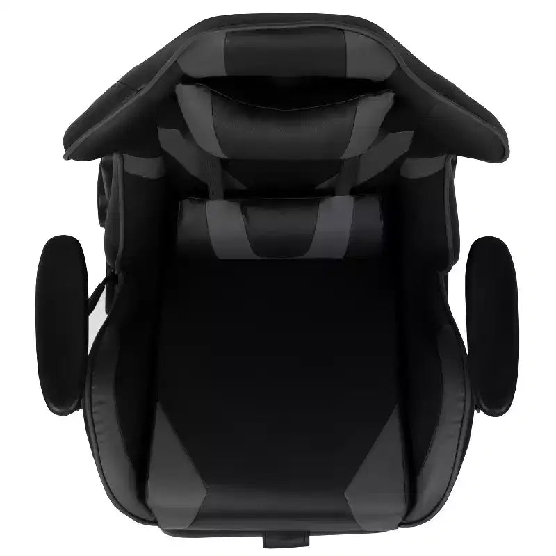 Fauteuil de jeu de course ergonomique de bureau pour ordinateur avec dossier entièrement inclinable et repose-pieds coulissant en cuir souple rouge