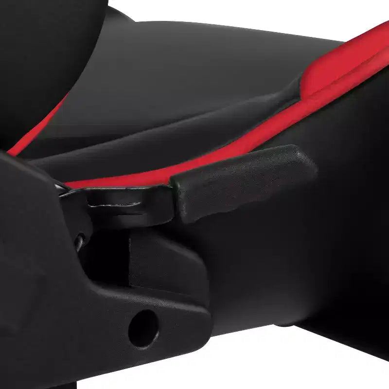 Fauteuil de jeu de course ergonomique de bureau pour ordinateur avec dossier entièrement inclinable et repose-pieds coulissant en cuir souple rouge