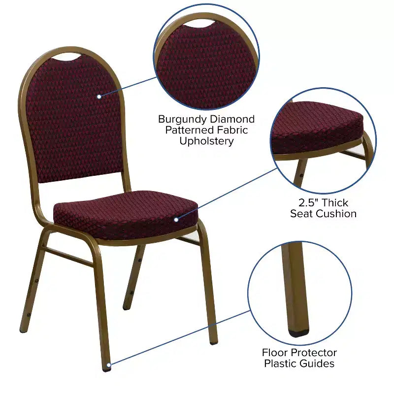 Chaise de banquet empilable à dossier dôme