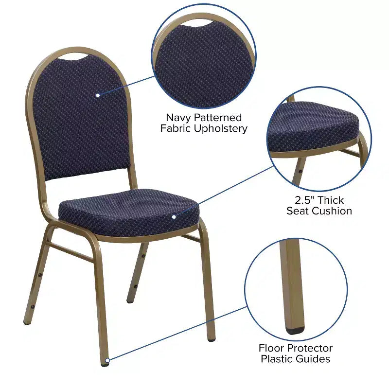 Chaise de banquet empilable à dossier dôme