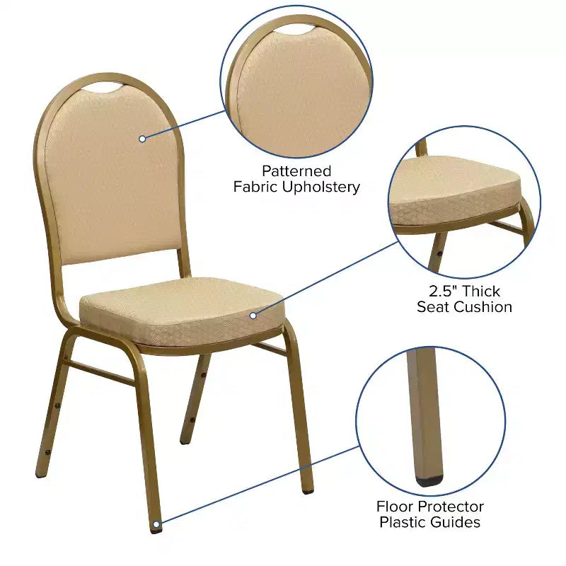 Chaise de banquet empilable à dossier dôme